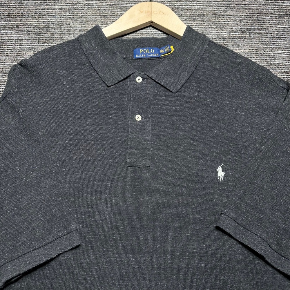 Polo Ralph Lauren Polo Shirt Mens 3XLT Gray Solid Short Sleeve Classic Pony Logo